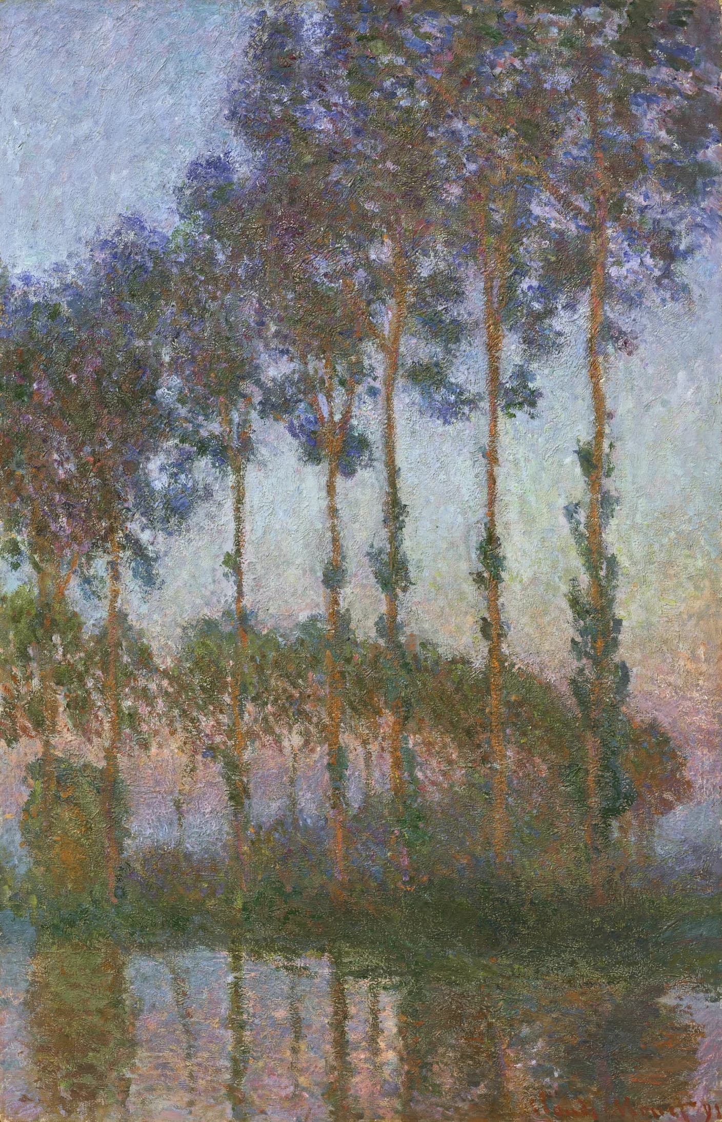 Клод Моне, Peupliers au bord de l’Epte, crépuscule, 1891